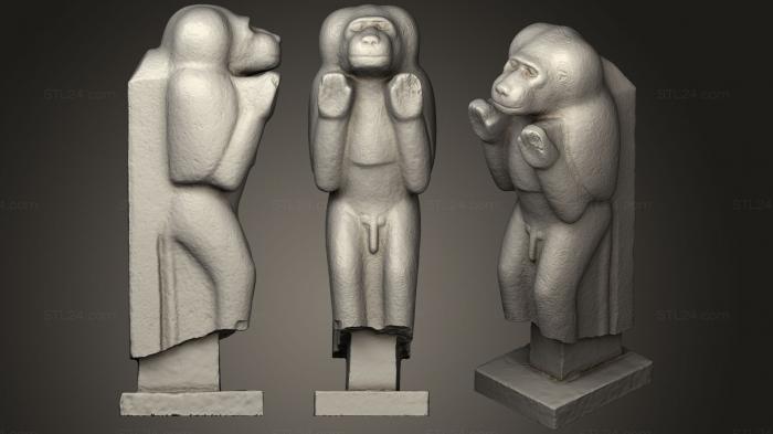 Статуэтки и статуи разные (Бабуин, STKR_1028) 3D модель для ЧПУ станка